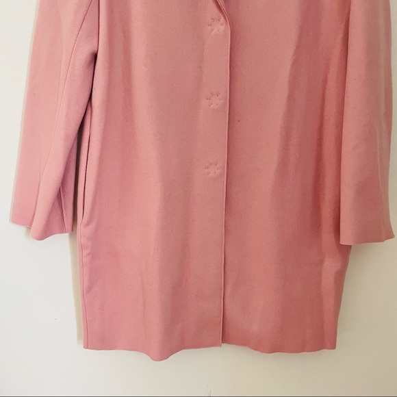BANANA REPUBLIC Light Pink Long Peacoat Italian Fabric Size Medium - Picture 3 of 15